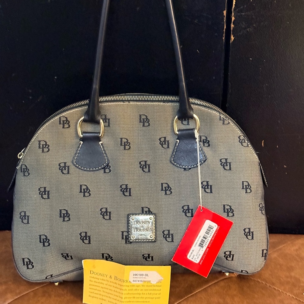 Dooney & Bourke Black and Tan Satchel